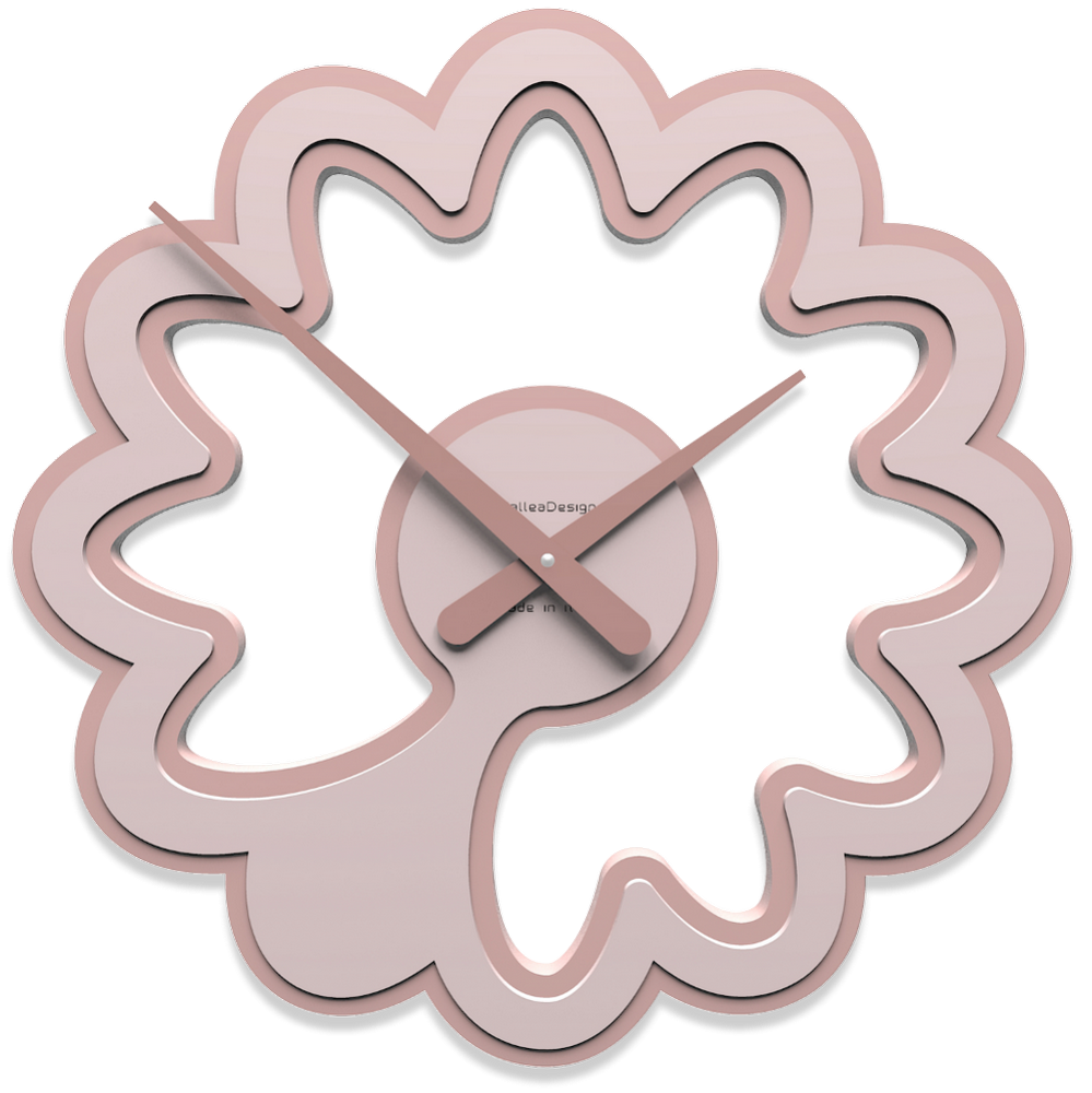 Orologio parete Ely colore rosa conchiglia - fibra legno 45x45