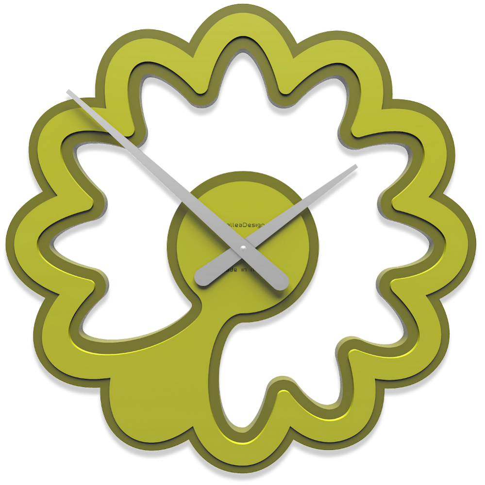 Orologio parete Ely colore verde cedro  - fibra legno 45x45