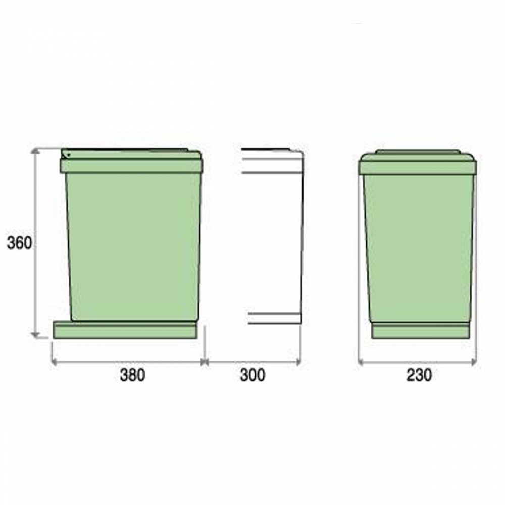 Poubelle amovible automatique Gollinucci White 15 lt - 2 seaux Gollinucci