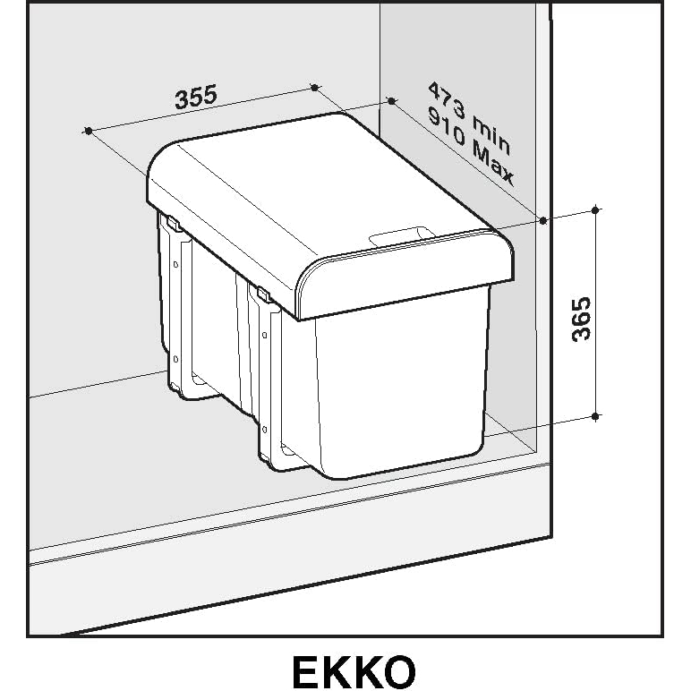 AF Poubelle de cuisine 2 bacs Lt. 32 (2x16 Lt) tri sélectif sous-évier Af Interni