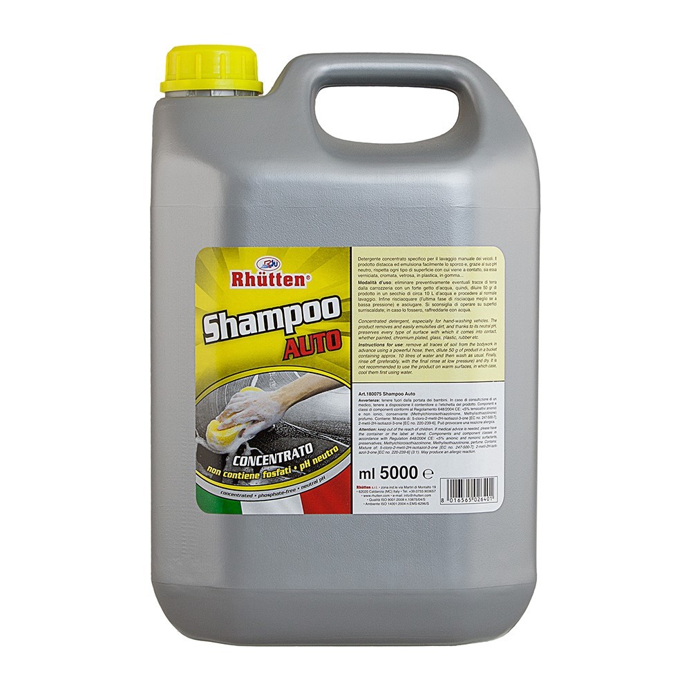 Shampoo pulizia auto esterno concentrato 5 Litri - Lindo e Unto Pulizia  Auto Esterni auto Rhutten - Af Interni Shop