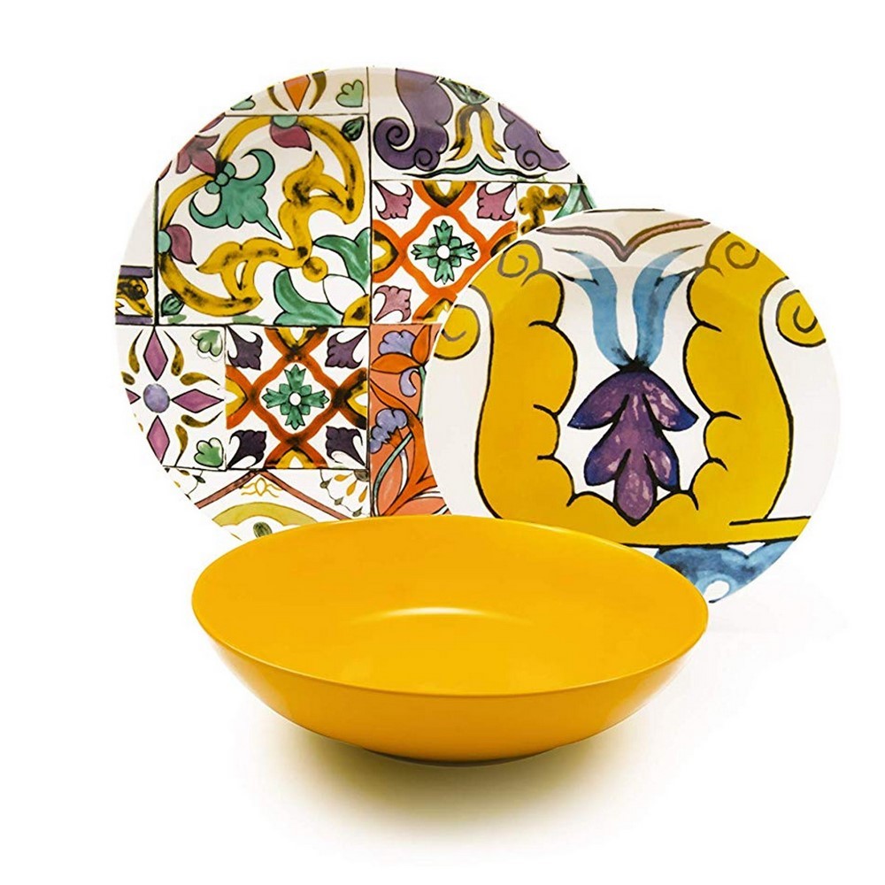 Serving porcelain dishes decorated EMILY18 pieces Excelsa