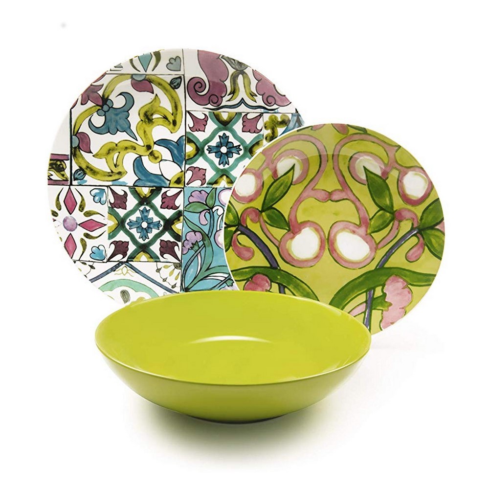 Serving porcelain dishes decorated EMILY18 pieces Excelsa