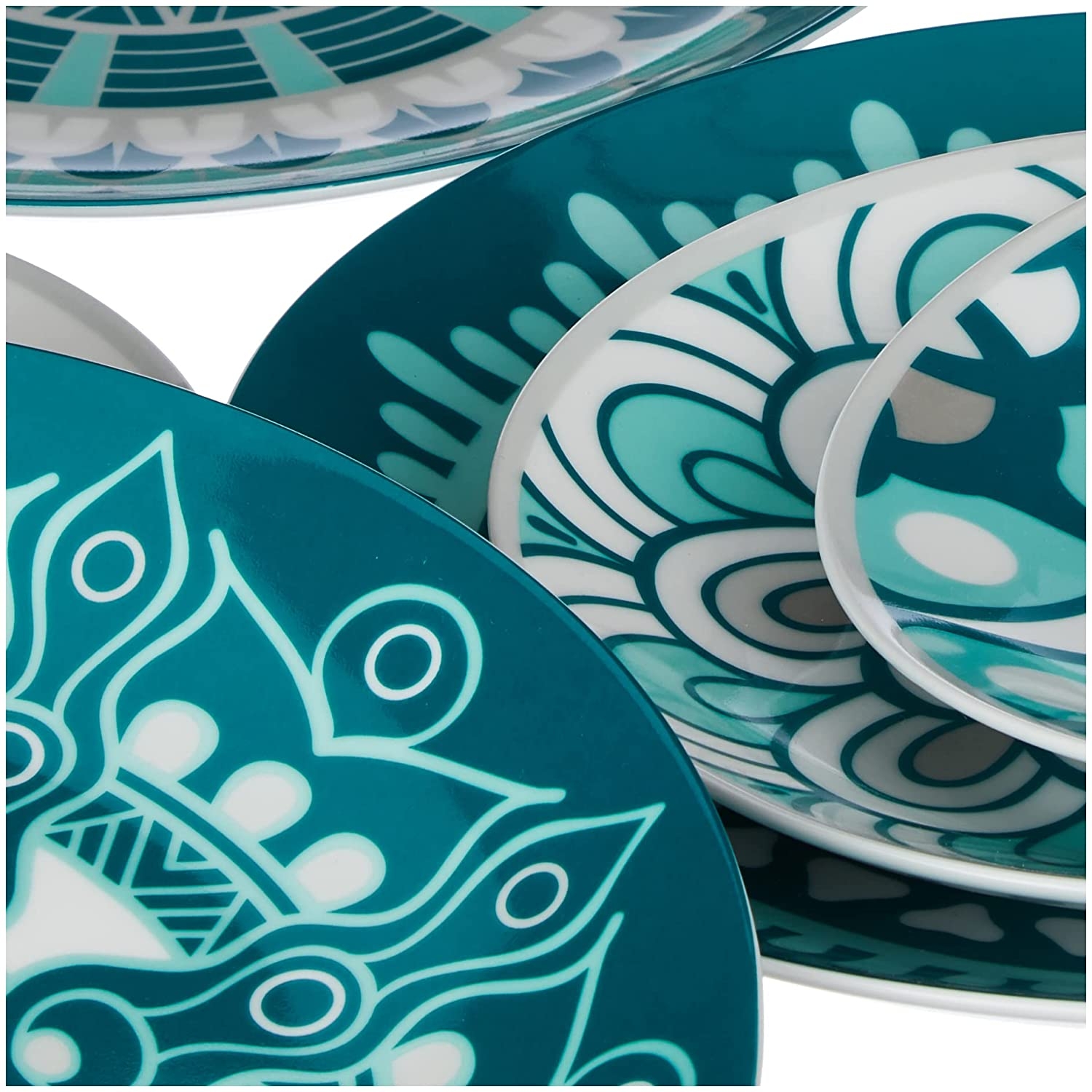 Excelsa - Service 18 Assiettes Excelsa Mexican Flowers, Porcelaine Et Stoneware Multicolore