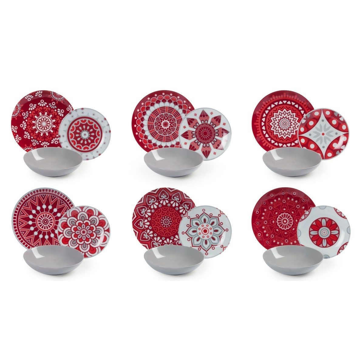 Servizio Posate 24 Pezzi Per 6 Persone Excelsa Mandala Etno - Acciaio Inox Con Manico Colorato
