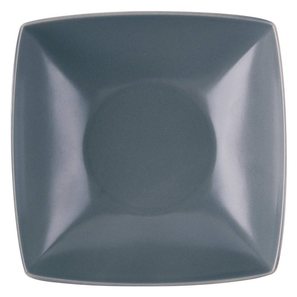 Service 18 assiettes Eclipse en céramique noire, blanche et griseet grise Excelsa