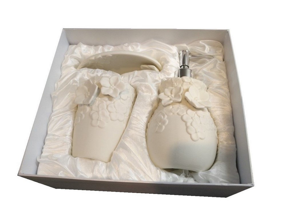 Henriette Set bagno porcellana bianca 3 pz. Linea Stelle Henriette