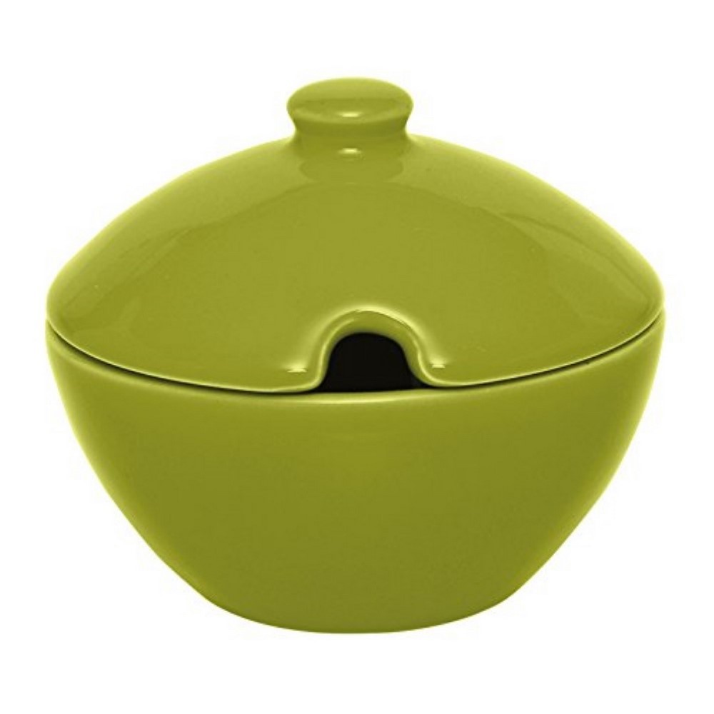 Zuccheriera in ceramica con cucchiaio, contenitore per spezie