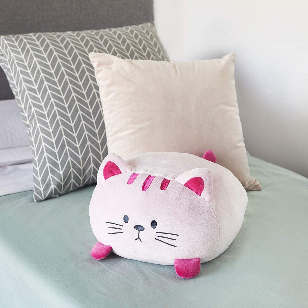 Cuscino peluche Kitty colore rosa forma di gatto soffice e morbidissimo -  Outlet Balvi - Af Interni Shop