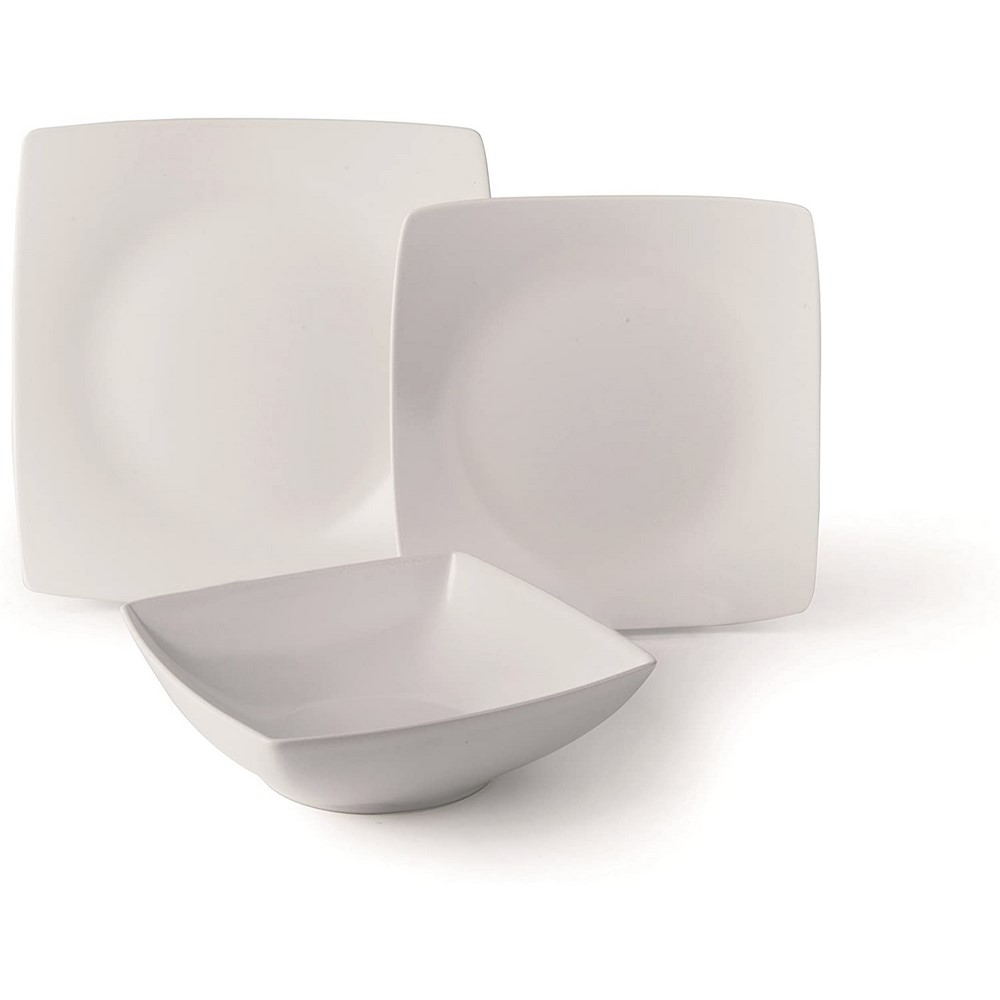 Ensemble de 18 assiettes en céramique noire et blanche ECLIPSE Excelsa