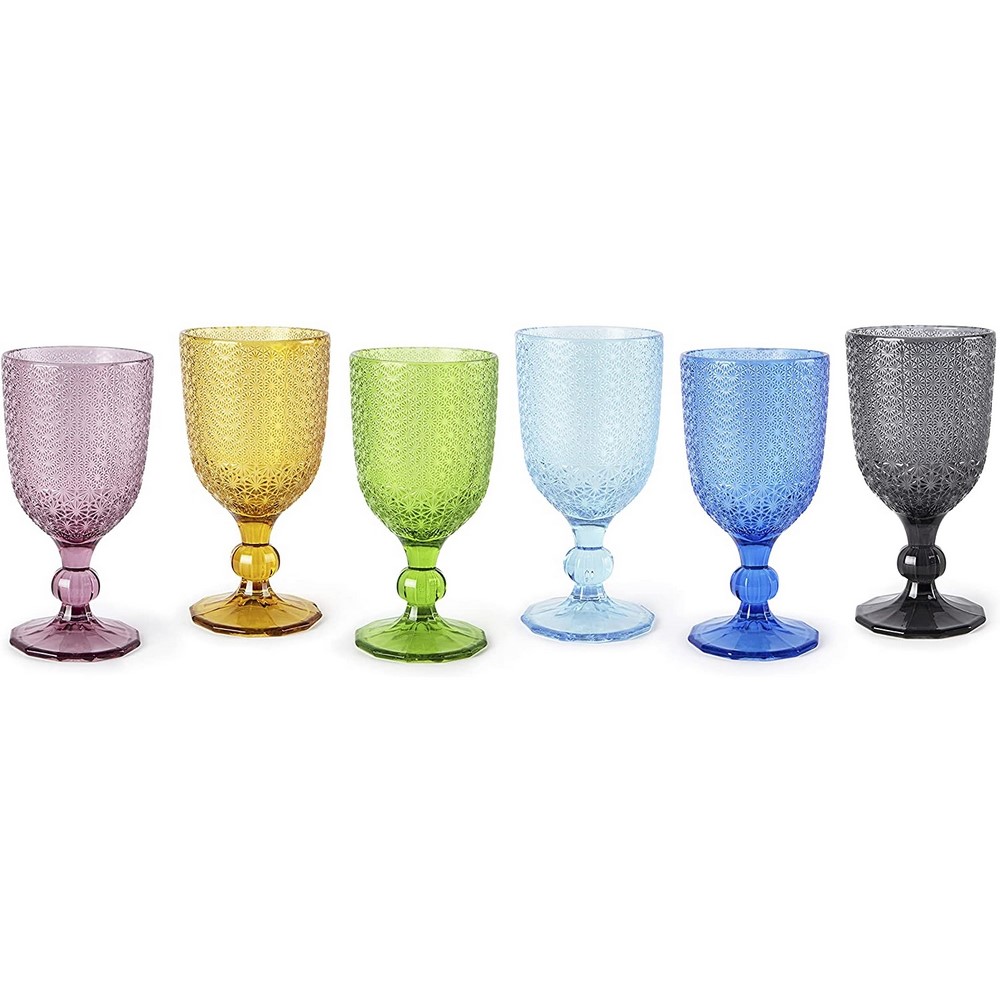 Calici vino e bicchieri acqua, 12 pezzi, multicolore