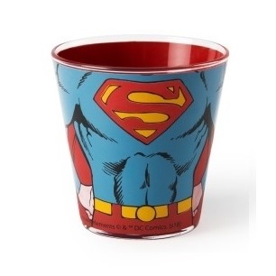 Set 3 Glass water glass superheroes Batman Superman and Wonder Woman Excelsa