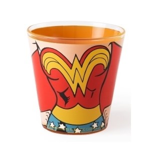 Set 3 Glass water glass superheroes Batman Superman and Wonder Woman Excelsa