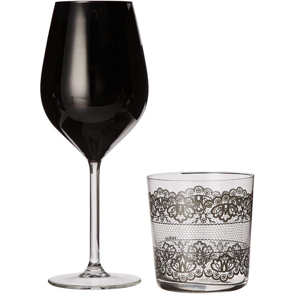 Excelsa Set 12 bicchieri nero, calici & bicchiere acqua vetro - Casalinghi  Bicchieri e Caraffe Vino Excelsa - Af Interni Shop