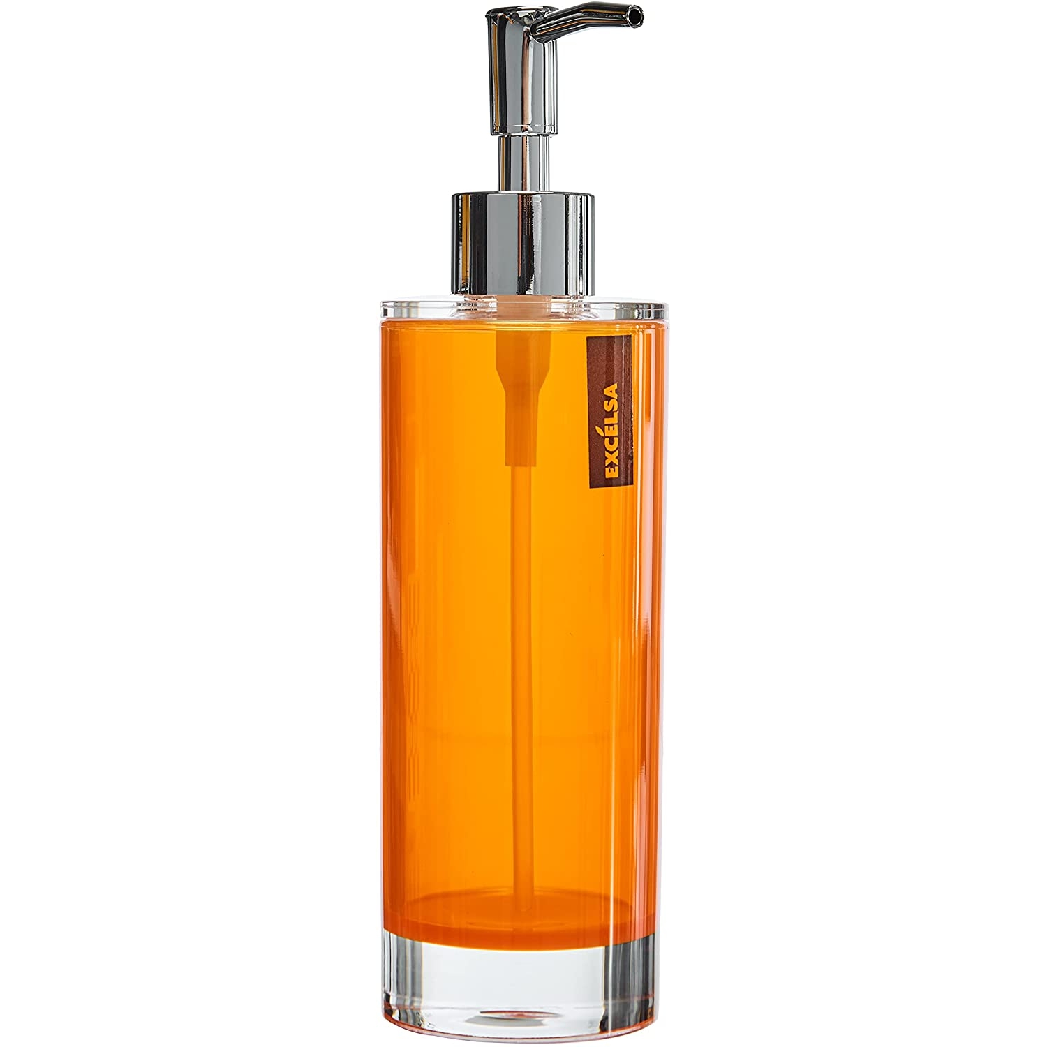 Dispenser sapone bagno plastica Arancio trasparente 46907