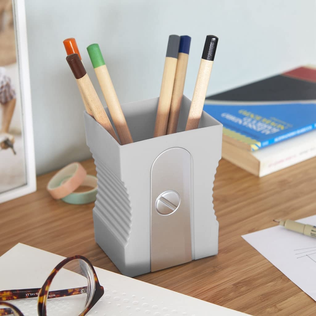 Balvi porte-crayon taille-crayon taille-crayon plastique gris Balvi