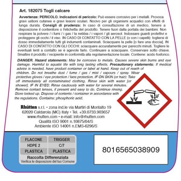 Remove limestone casa linda 750 ML anti-limescale spray Rhutten