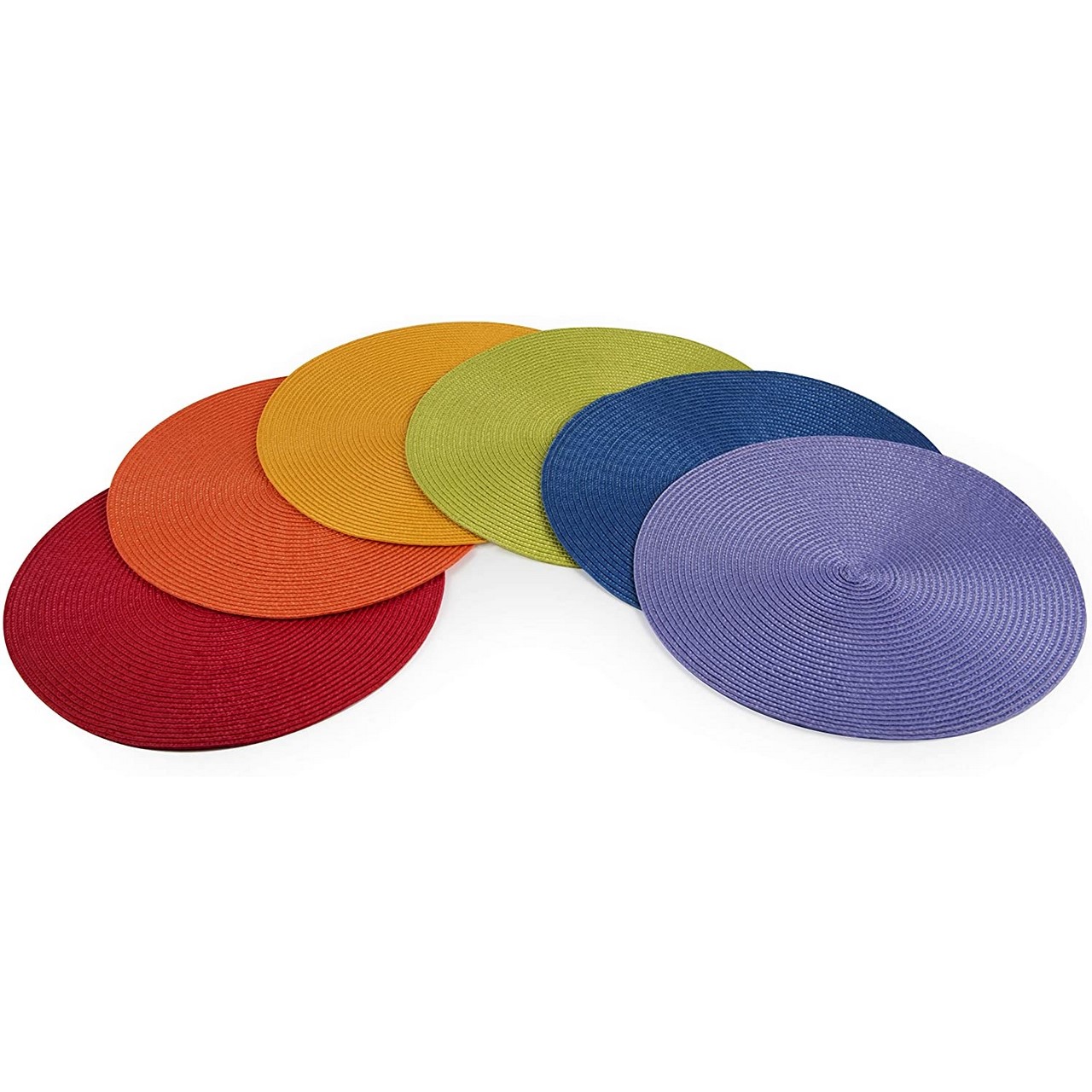 6 Tovagliette Rotonde Intrecciate A Mano In Typha, 30 Cm, Giallo Paglia, Resistenti Al Calore, Per Tavolo, Rustiche - 4
