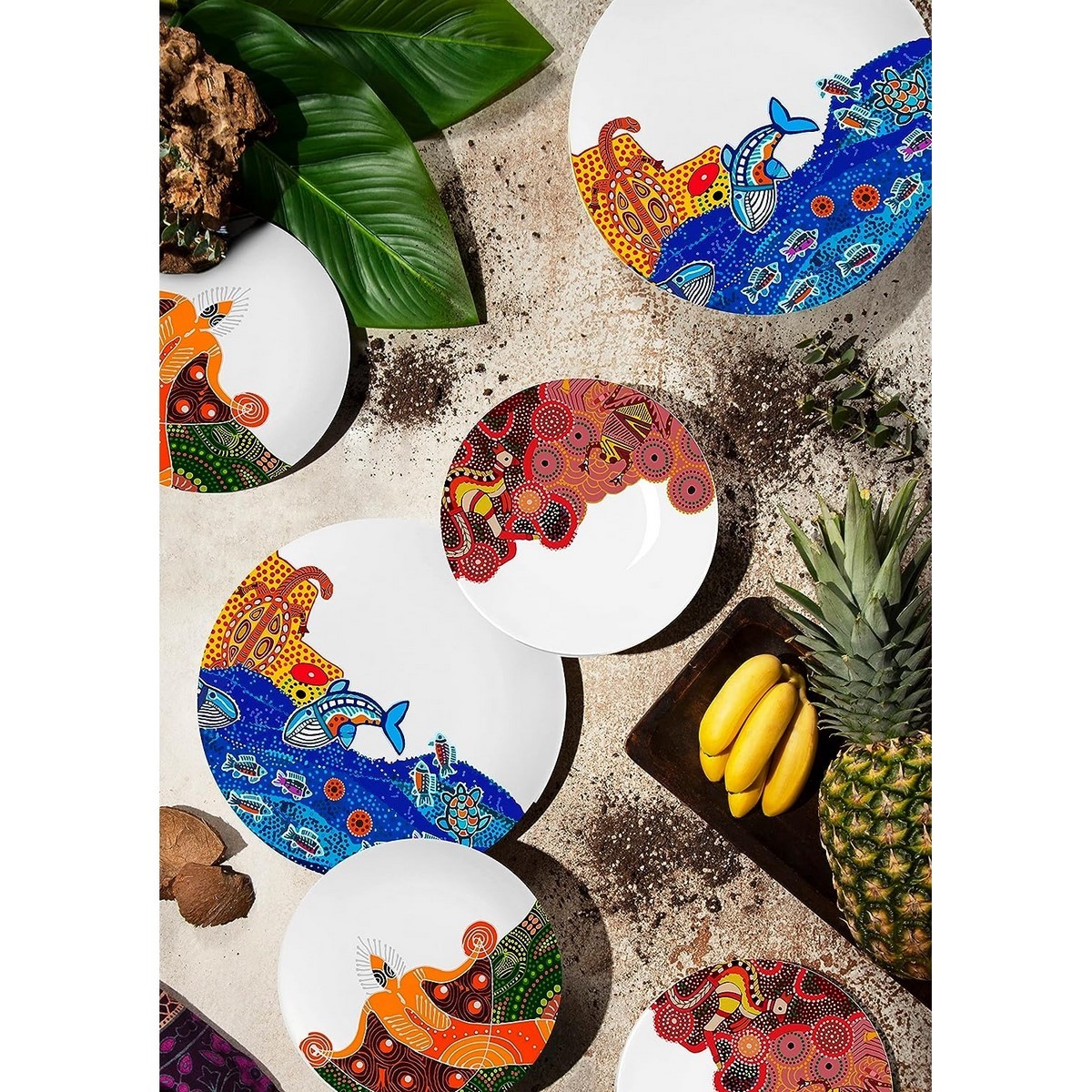 Acquista online Excelsa Australian decorated porcelain plate set 18 pieces cod. 65807 Excelsa