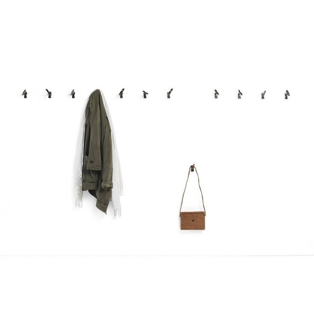 Memorie set 4 keys coat hanger in black nickel color metal Mogg