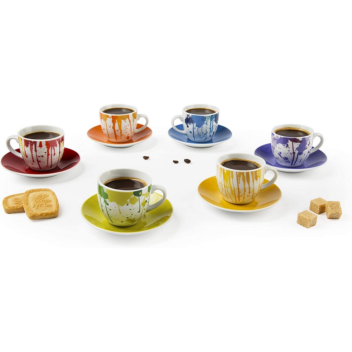 Set 6 Tazzine Caffè Excelsa Amalfi Con Piattino - Porcellana Trasparente, Motivo Limone - Foto 11