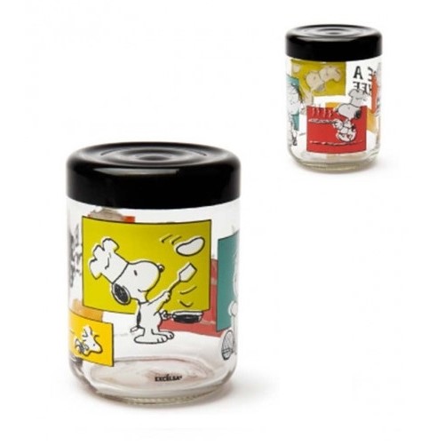 Acquista online Glass container jar with plastic lid Peanuts Line cod.65349 Excelsa