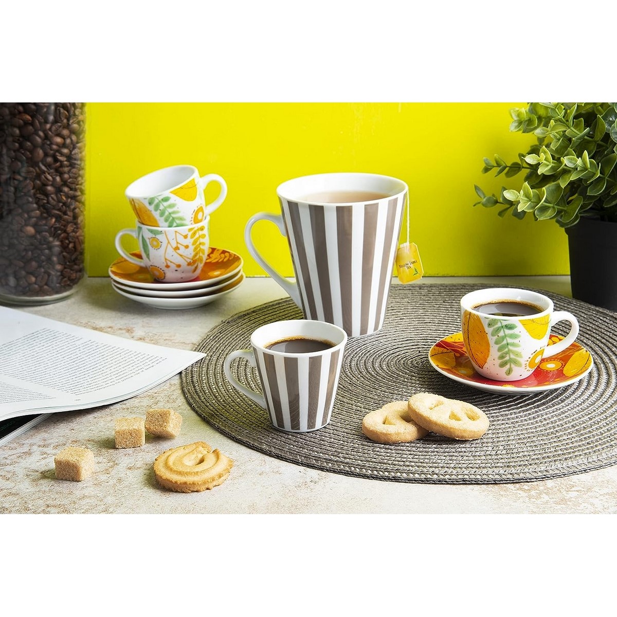 Excelsa set 6 Tasse à café avec soucoupe mod. Code automne 64142 Excelsa