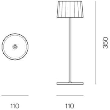 Acquista online red rechargeable dimmable Twiggy LED table lamp Marino Cristal