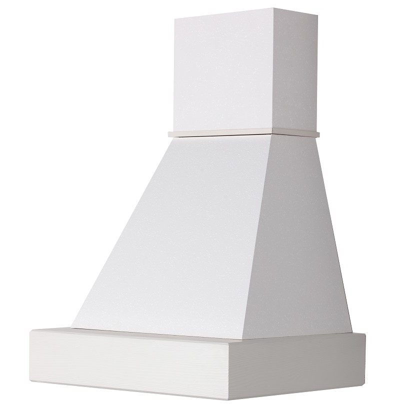 Cappa cucina parete QUADRA 60 legno MD bianco rigato cono bianco, con motore