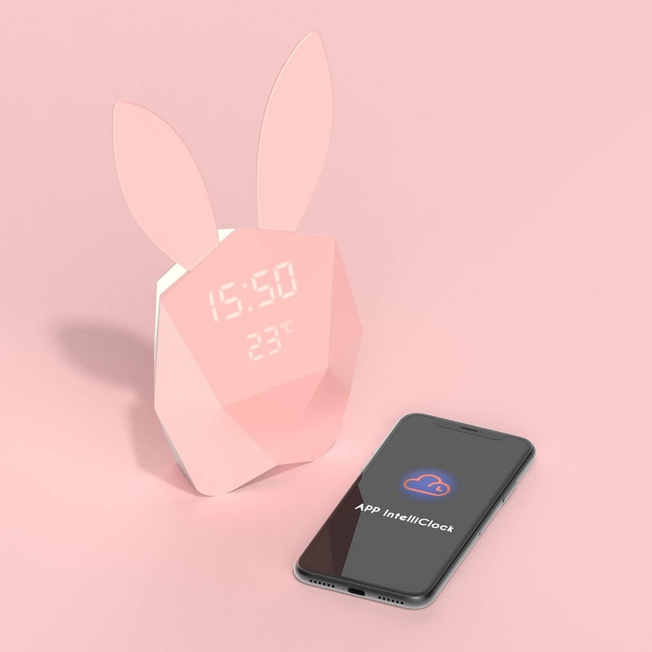 MOB lamp Cutie Clock alarm clock with motion sensor Pink GO BIG