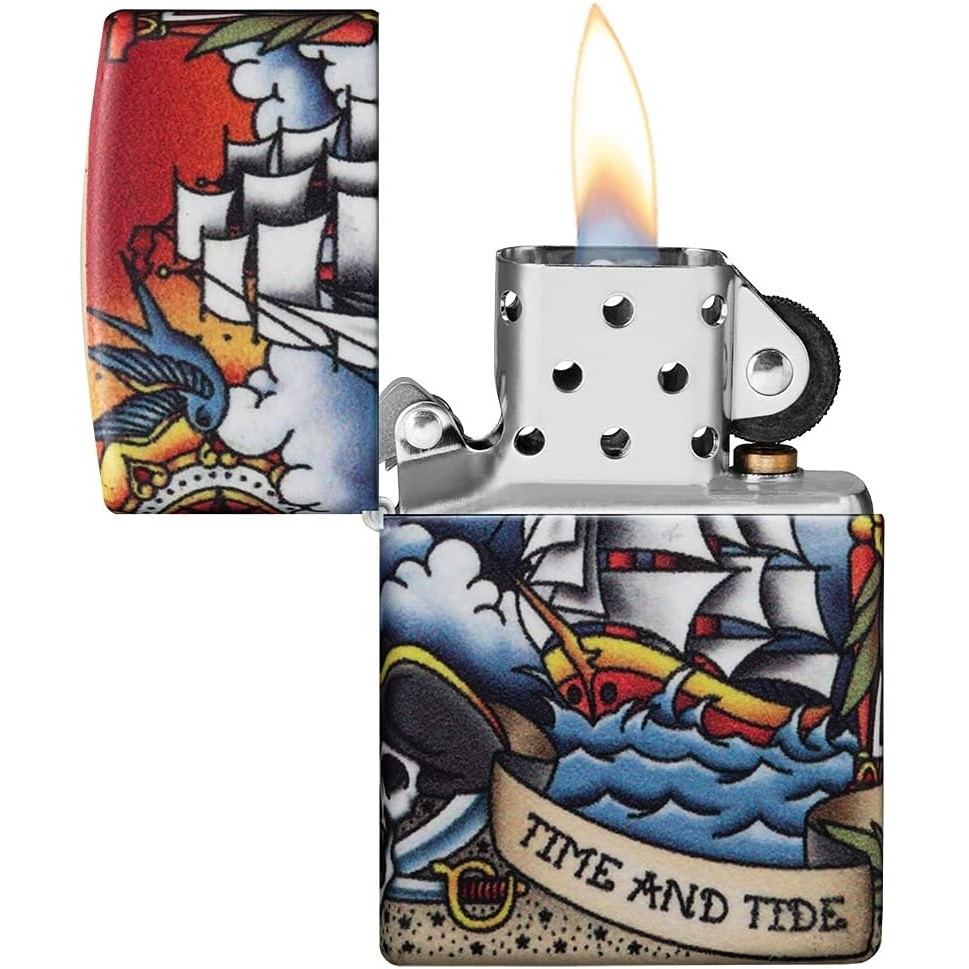 Acquista online Zippo Nautical Tattoo 49532 windproof rechargeable lighter Made in USA Zippo