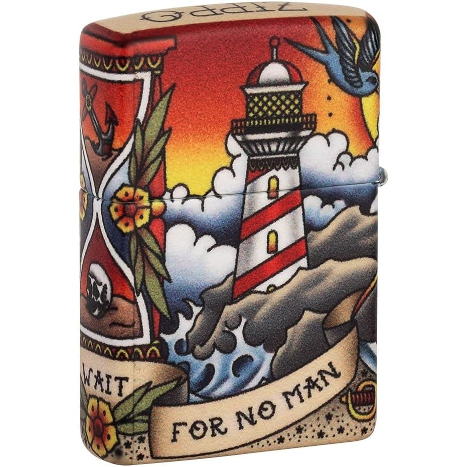 Acquista online Zippo Nautical Tattoo 49532 windproof rechargeable lighter Made in USA Zippo