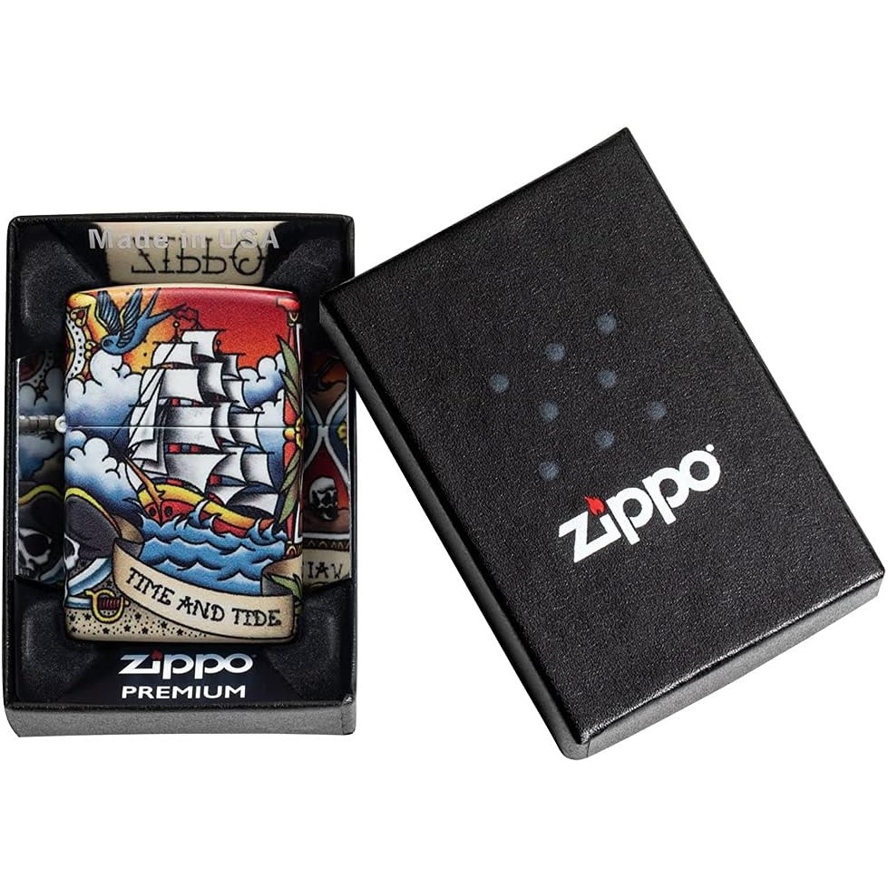 Acquista online Zippo Nautical Tattoo 49532 windproof rechargeable lighter Made in USA Zippo