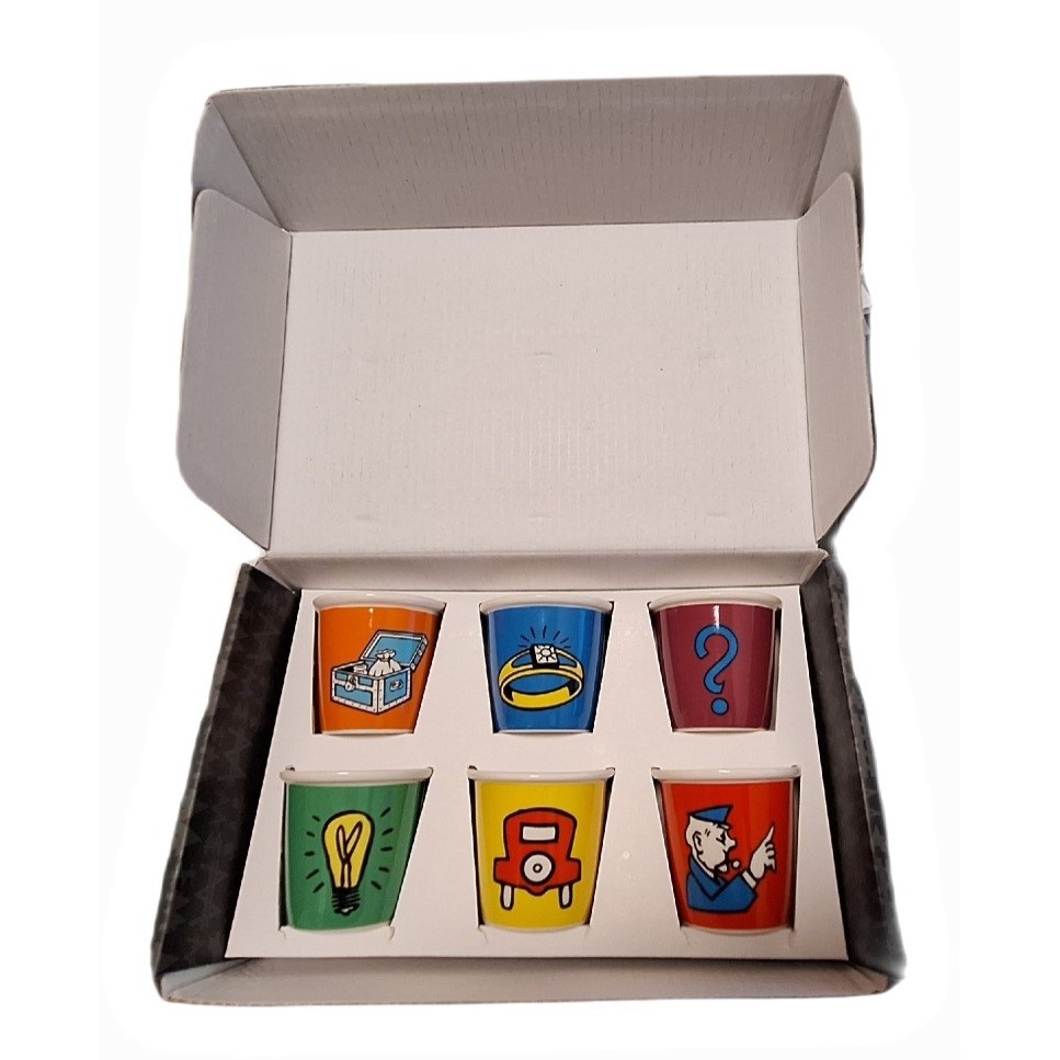 Excelsa set of 6 multicolored Monopoly coffee glasses 90 ml cod.66463 Excelsa