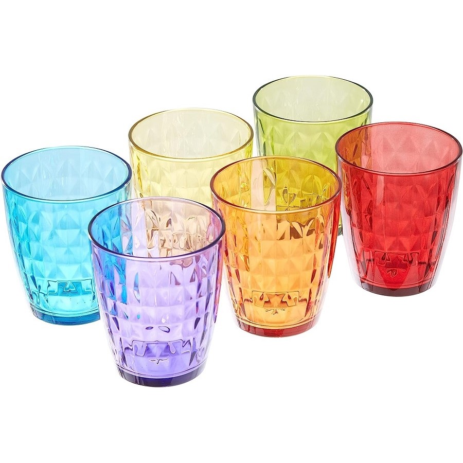 Tognana set 6 bicchieri vetro Jenny multicolore cl.32 - Casalinghi Tognana  - Af Interni Shop
