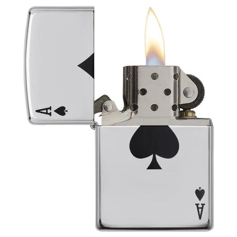 Acquista online Zippo accendino cromo asso picche cod.24011 made in Usa Zippo