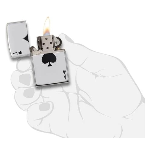 Acquista online Zippo accendino cromo asso picche cod.24011 made in Usa Zippo