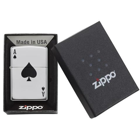 Acquista online Zippo accendino cromo asso picche cod.24011 made in Usa Zippo