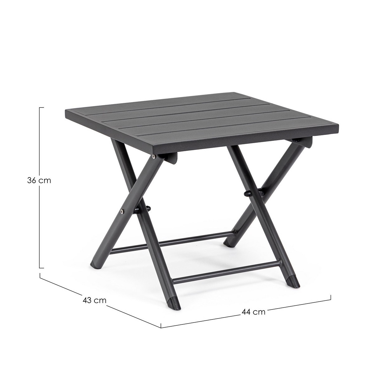 Tavolino Taylor 44X43 Grigio scuro Bizzotto