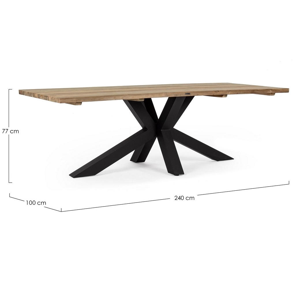 Ramsey table 240x100 black PM02 Bizzotto