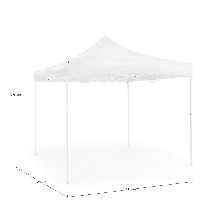 Pandora gazebo 3x3 m white, resealable with bag Bizzotto
