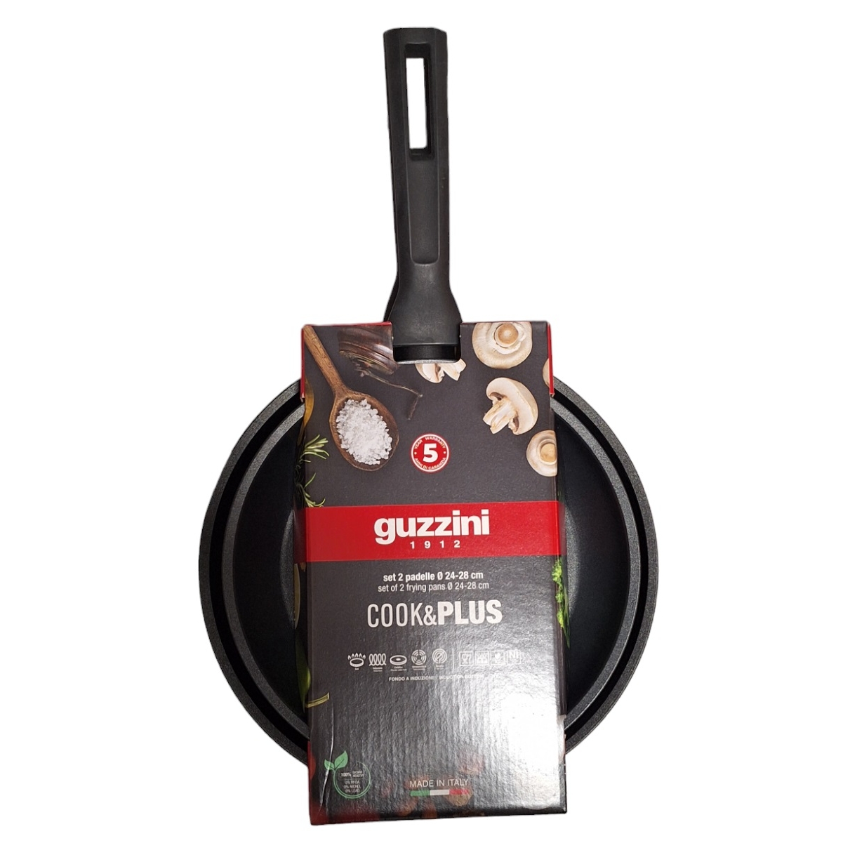 Acquista online Guzzini set de 2 poêles antiadhésives en aluminium diamètre 24 - 28 cm Guzzini