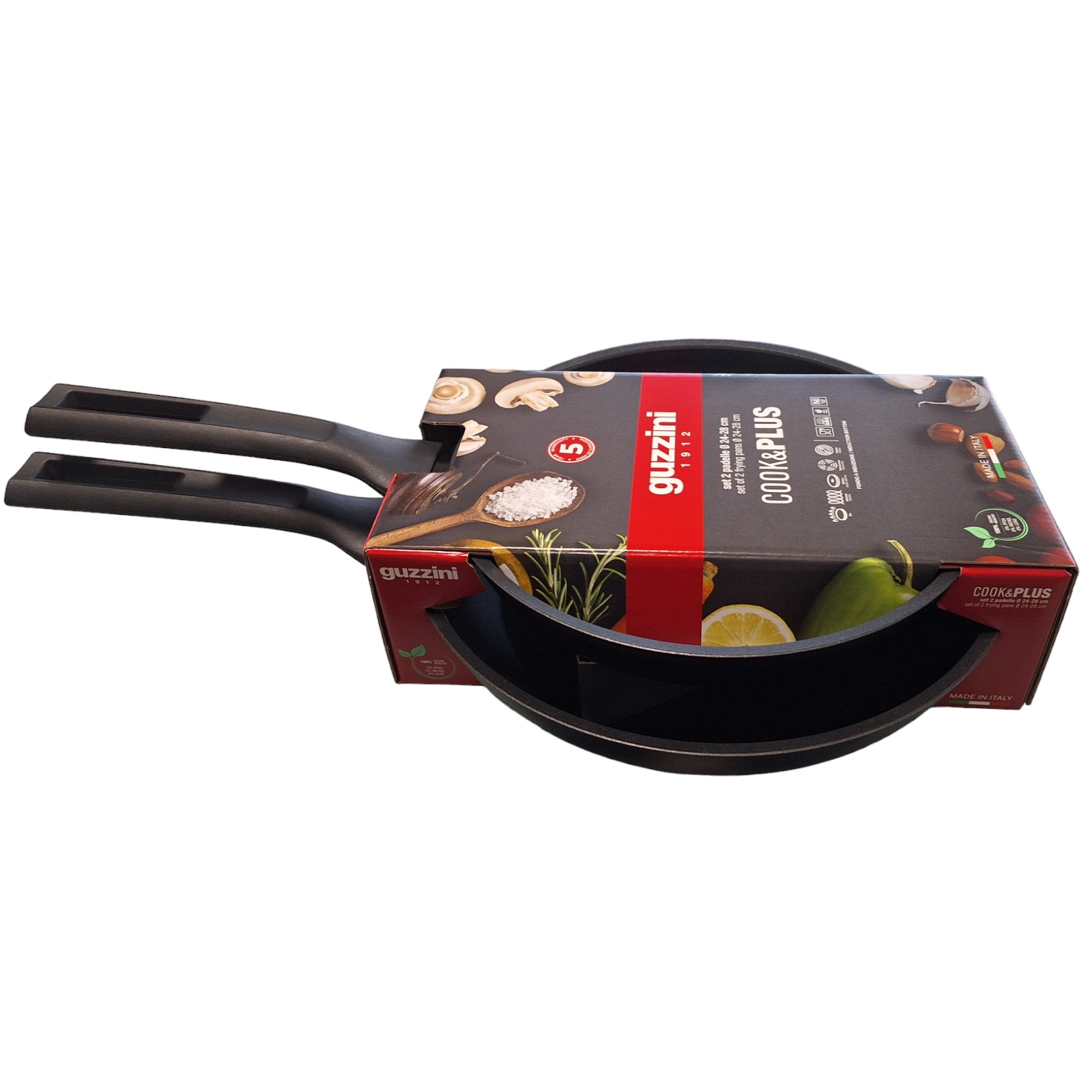 Acquista online Guzzini set de 2 poêles antiadhésives en aluminium diamètre 24 - 28 cm Guzzini