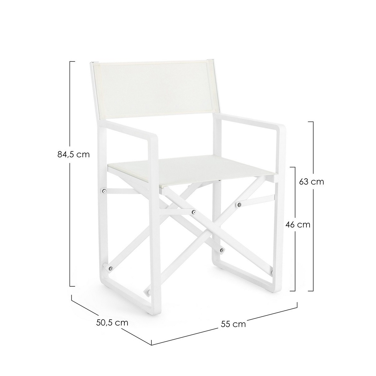 Coppia di sedie da regista Konnor bianco da giardino (2pz) Bizzotto