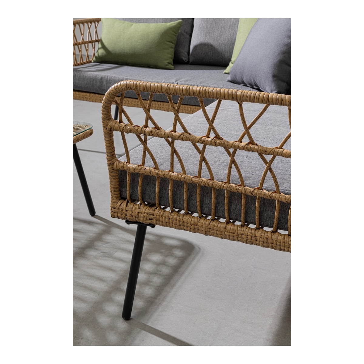 Set Salotto Angolare - Modello C-C Burrel Naturale Bizzotto