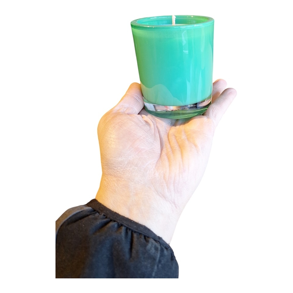 Brandani scented candle jasmine essence green glass cod.51350 Brandani