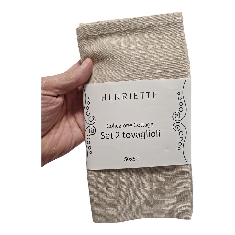 Acquista online Henriette cottage collection Ecru' set of 4 napkins 50x50 cm D15627 Henriette