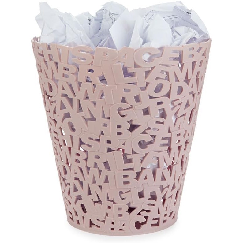 Balvi Poubelle en papier Lettre plastique pink Balvi