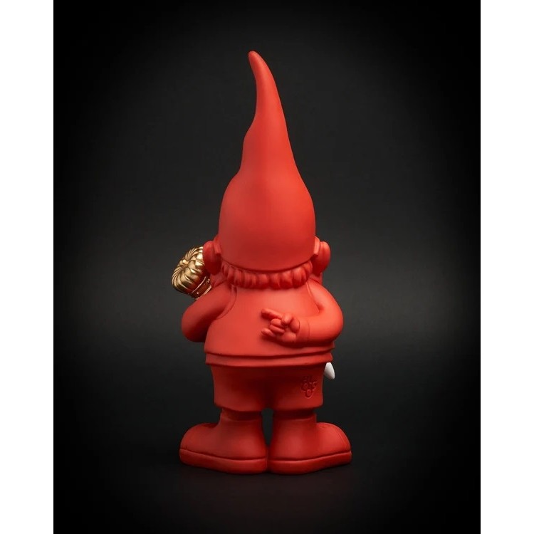 Nain de jardin rouge Blogo design en polyrésine h.12 cm - Lucky red Blogo design