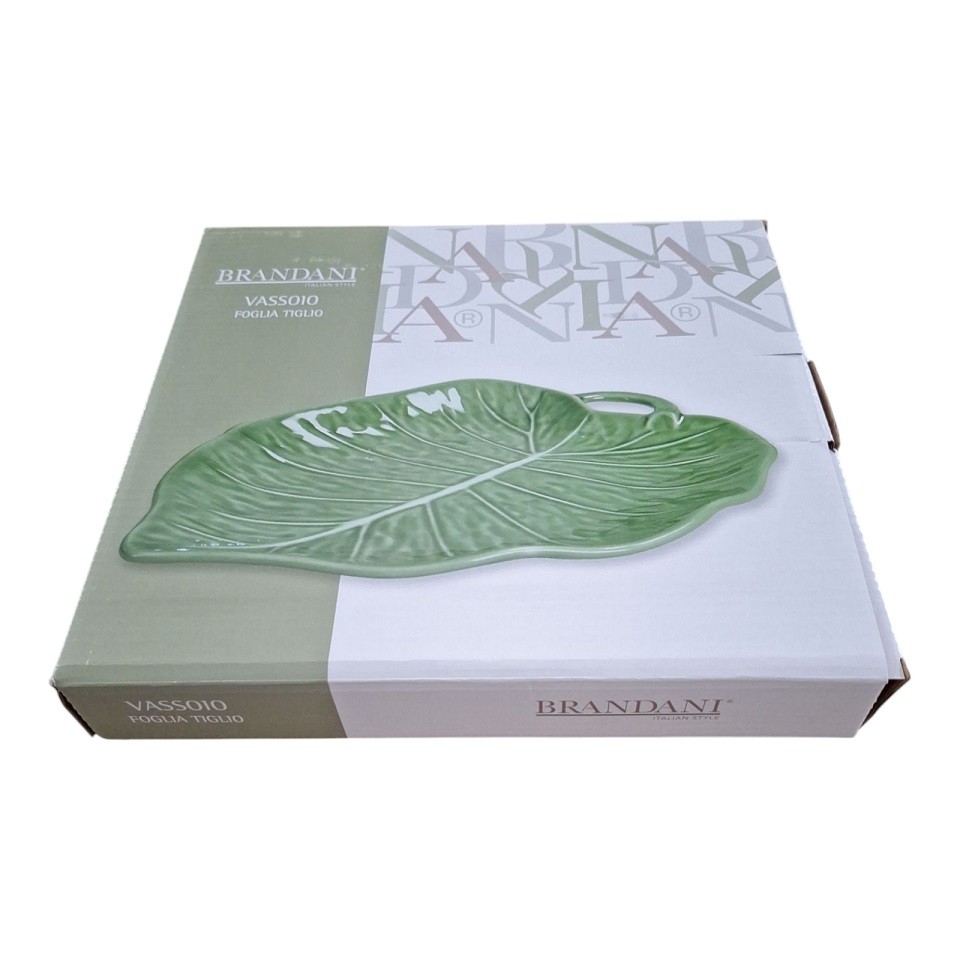 Brandani piatto vassoio foglia di tiglio in porcellana cod.51599 Brandani